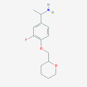molecular formula C14H20FNO2 B1519570 1-[3-Fluoro-4-(oxan-2-ylmethoxy)phenyl]ethan-1-amine CAS No. 1019525-34-8