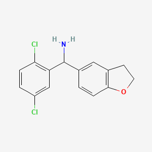 molecular formula C15H13Cl2NO B1519581 (2,5-Dichlorophenyl)(2,3-dihydro-1-benzofuran-5-yl)methanamine CAS No. 1020989-37-0