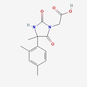 molecular formula C14H16N2O4 B1519587 2-[4-(2,4-Dimethylphenyl)-4-methyl-2,5-dioxoimidazolidin-1-yl]acetic acid CAS No. 1152975-14-8