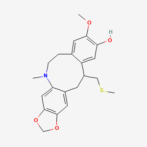 9-Methoxy-5-methyl-12-((methylthio)methyl)-6,7,12,13-tetrahydro-5H-(1,3)benzodioxolo(5,6-b)benzo(f)azonin-10-ol