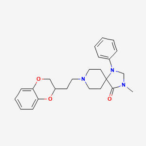 B15195894 1,3,8-Triazaspiro(4.5)decan-4-one, 8-(2-(1,4-benzodioxan-2-yl)ethyl)-3-methyl-1-phenyl- CAS No. 102395-45-9