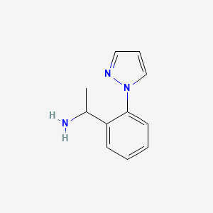 molecular formula C11H13N3 B1519590 1-[2-(1H-Pyrazol-1-YL)phenyl]ethanamine CAS No. 936940-55-5