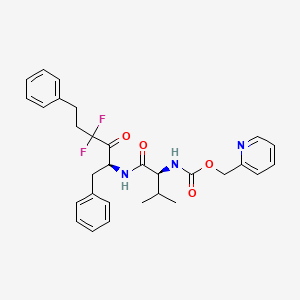 Carbamic acid, (1-(((3,3-difluoro-2-oxo-5-phenyl-1-(phenylmethyl)pentyl)amino)carbonyl)-2-methylpropyl)-, 2-pyridinylmethyl ester, (S-(R*,R*))-