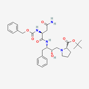 tert-Butyl 1-(3-((2S)-3-carbamoyl-2-((phenylmethoxy)carbonylamino)propanoylamino)(2S,3S)-2-hydroxy-4-phenylbutyl)pyrrolidine-2-carboxylate