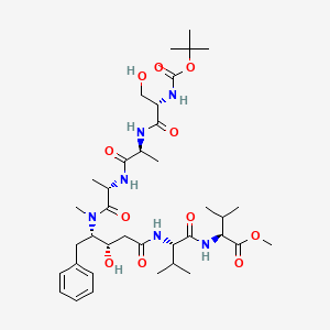 (S)-2-((S)-2-((3S,4S)-4-(((S)-2-((S)-2-((S)-2-tert-Butoxycarbonylamino-3-hydroxy-propanoylamino)-propanoylamino)-propanoyl)-methyl-amino)-3-hydroxy-5-phenyl-pentanoylamino)-3-methyl-butanoylamino)-3-methyl-butyric acid methyl ester