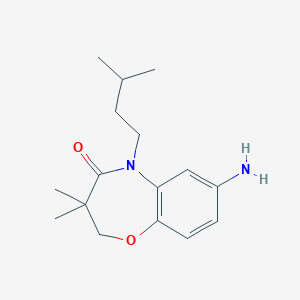 molecular formula C16H24N2O2 B1519598 7-氨基-3,3-二甲基-5-(3-甲基丁基)-2,3-二氢-1,5-苯并恶杂环-4(5H)-酮 CAS No. 1170834-00-0