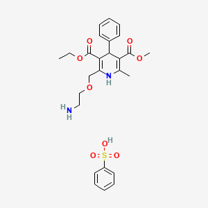 molecular formula C26H32N2O8S B1519600 Benzenesulfonic acid 3-ethyl 5-methyl 2-[(2-aminoethoxy)methyl]-6-methyl-4-phenyl-1,4-dihydropyridine-3,5-dicarboxylate CAS No. 1078163-17-3