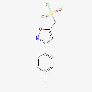 molecular formula C11H10ClNO3S B1519603 [3-(4-甲基苯基)-1,2-恶唑-5-基]甲磺酰氯 CAS No. 1087784-43-7