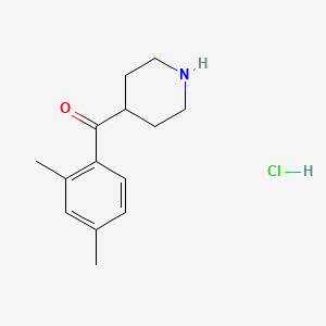 molecular formula C14H20ClNO B1519611 (2,4-二甲基苯基)(哌啶-4-基)甲酮盐酸盐 CAS No. 1172511-18-0