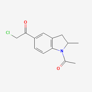 molecular formula C13H14ClNO2 B1519613 1-(1-acetyl-2-methyl-2,3-dihydro-1H-indol-5-yl)-2-chloroethan-1-one CAS No. 100380-73-2