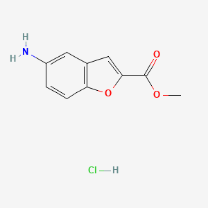 molecular formula C10H10ClNO3 B1519615 Methyl 5-amino-1-benzofuran-2-carboxylate hydrochloride CAS No. 383677-67-6