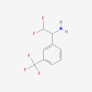 molecular formula C9H8F5N B1519625 2,2-Difluoro-1-[3-(trifluoromethyl)phenyl]ethan-1-amine CAS No. 1039960-41-2