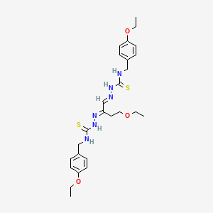 Hydrazinecarbothioamide, 2,2'-(1-(2-ethoxyethyl)-1,2-ethanediylidene)bis(N-((4-ethoxyphenyl)methyl)-