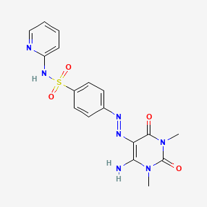 4-((E)-(6-Amino-1,3-dimethyl-2,4-dioxo-1,2,3,4-tetrahydropyrimidin-5-yl)diazenyl)-N-pyridin-2-ylbenzenesulfonamide