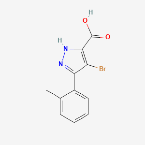 molecular formula C11H9BrN2O2 B1519638 4-bromo-3-(2-methylphenyl)-1H-pyrazole-5-carboxylic acid CAS No. 1350443-17-2