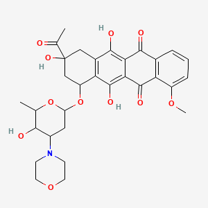 5,12-Naphthacenedione, 8-acetyl-7,8,9,10-tetrahydro-6,8,11-trihydroxy-1-methoxy-10-((2,3,6-trideoxy-3-(4-morpholinyl)-alpha-L-lyxo-hexopyranosyl)oxy)-, hydrochloride, (8S-cis)-