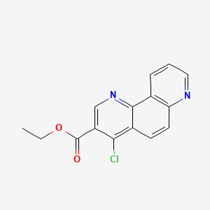 molecular formula C15H11ClN2O2 B15196433 1,7-Phenanthroline-3-carboxylic acid, 4-chloro-, ethyl ester CAS No. 86443-12-1