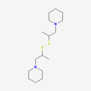 molecular formula C16H32N2S2 B15196443 1-(2-((1-Methyl-2-(1-piperidinyl)ethyl)dithio)propyl)piperidine CAS No. 1227-47-0