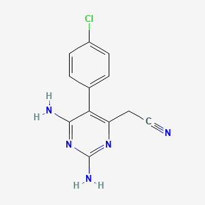 (2,6-Diamino-5-(4-chloro-phenyl)-pyrimidin-4-yl)-acetonitrile