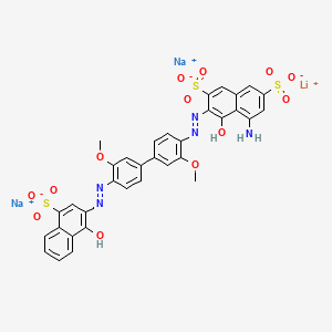 2,7-Naphthalenedisulfonic acid, 5-amino-4-hydroxy-3-((4'-((1-hydroxy-4-sulfo-2-naphthalenyl)azo)-3,3'-dimethoxy(1,1'-biphenyl)-4-yl)azo)-, monolithium disodium salt