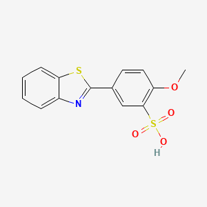 molecular formula C14H11NO4S2 B15196499 5-(1,3-Benzothiazol-2-yl)-2-methoxybenzenesulfonic acid CAS No. 6634-67-9