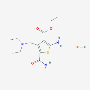 molecular formula C14H24BrN3O3S B1519651 Ethyl 2-amino-4-[(diethylamino)methyl]-5-(methylcarbamoyl)thiophene-3-carboxylate hydrobromide CAS No. 1177292-85-1