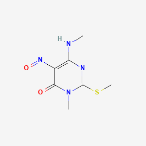 3-Methyl-6-(methylamino)-2-(methylthio)-5-nitroso-4(3H)-pyrimidinone