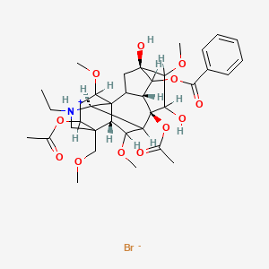 [(3R,5R,8R,10R,17S)-8,14-diacetyloxy-11-ethyl-5,7-dihydroxy-6,16,18-trimethoxy-13-(methoxymethyl)-11-azoniahexacyclo[7.7.2.12,5.01,10.03,8.013,17]nonadecan-4-yl] benzoate;bromide