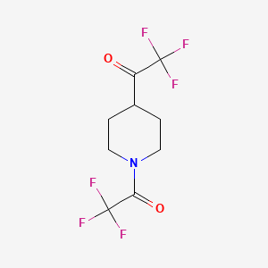 molecular formula C9H9F6NO2 B1519657 2,2,2-三氟-1-[1-(2,2,2-三氟乙酰)-4-哌啶基]乙酮 CAS No. 1159982-56-5