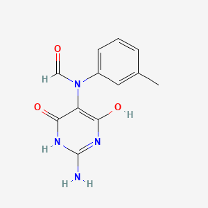 molecular formula C12H12N4O3 B15196599 2-Amino-4,6-dihydroxy-5-pyrimidinyl(3-methylphenyl)formamide CAS No. 6939-53-3