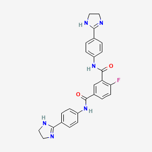 molecular formula C26H23FN6O2 B15196603 N(1),N(3)-Bis(4-(4,5-dihydro-1H-imidazol-2-yl)phenyl)-4-fluoroisophthalamide CAS No. 21696-07-1