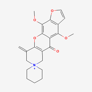 molecular formula C22H24NO5+ B15196605 Azaspirium CAS No. 775517-13-0