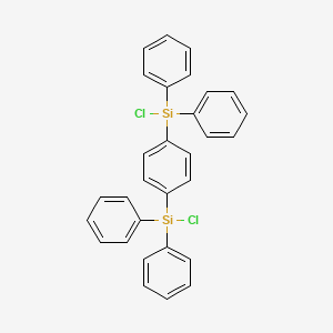 molecular formula C30H24Cl2Si2 B15196623 Chloro-[4-[chloro(diphenyl)silyl]phenyl]-diphenylsilane CAS No. 10466-89-4