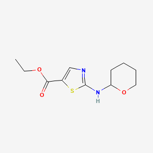 molecular formula C11H16N2O3S B1519664 2-(四氢-2H-吡喃-2-氨基)-1,3-噻唑-5-羧酸乙酯 CAS No. 1029088-17-2