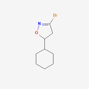 molecular formula C9H14BrNO B1519666 3-Bromo-5-cyclohexyl-4,5-dihydroisoxazole CAS No. 1120214-99-4