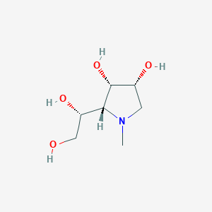 molecular formula C7H15NO4 B15196673 N-Methyl-1,4-dideoxy-1,4-imino-D-mannitol CAS No. 117894-13-0