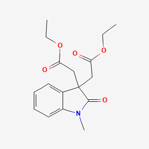 molecular formula C17H21NO5 B15196743 3H-Indole-3,3-diacetic acid, 1,2-dihydro-1-methyl-2-oxo-, diethyl ester CAS No. 7145-09-7