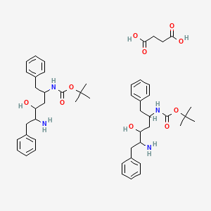 butanedioic acid;tert-butyl N-(5-amino-4-hydroxy-1,6-diphenylhexan-2-yl)carbamate