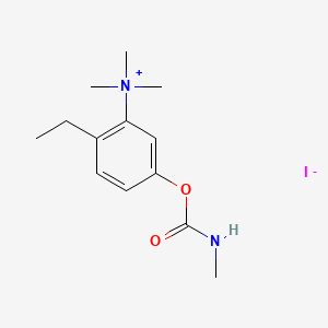 molecular formula C13H21IN2O2 B15196764 Ammonium, ((2-ethyl-5-methylcarbamoyloxy)phenyl)trimethyl-, iodide CAS No. 63981-72-6