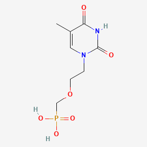 molecular formula C8H13N2O6P B15196780 Phosphonic acid, ((2-(3,4-dihydro-5-methyl-2,4-dioxo-1(2H)-pyrimidinyl)ethoxy)methyl)- CAS No. 116455-16-4