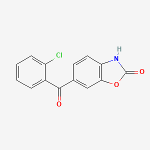 molecular formula C14H8ClNO3 B15196796 2-BENZOXAZOLINONE, 6-(o-CHLOROBENZOYL)- CAS No. 72766-68-8