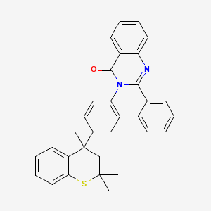 molecular formula C32H28N2OS B15196817 2-phenyl-3-[4-(2,2,4-trimethyl-3H-thiochromen-4-yl)phenyl]quinazolin-4-one CAS No. 65176-97-8