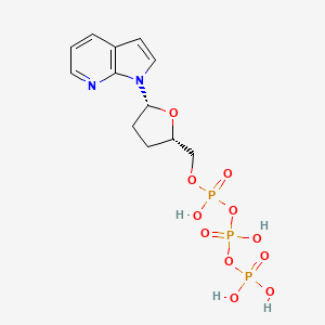 Triphosphoric acid, P-((tetrahydro-5-(1H-pyrrolo(2,3-b)pyridin-1-yl)-2-furanyl)methyl) ester, (2S-cis)-