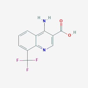 molecular formula C11H7F3N2O2 B1519686 4-Amino-8-(trifluoromethyl)quinoline-3-carboxylic acid CAS No. 1049127-39-0