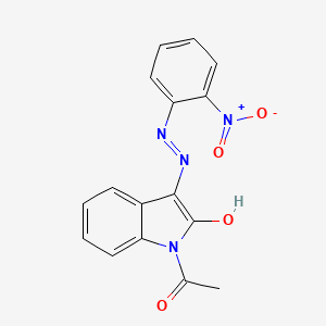 1-Acetyl-1H-indole-2,3-dione 3-((2-(hydroxy(oxido)amino)phenyl)hydrazone)