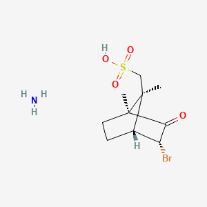 molecular formula C10H18BrNO4S B15196939 L(-)-alpha-Bromocamphor-pi-sulfonic acid, ammonium salt 