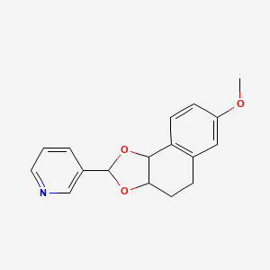 molecular formula C17H17NO3 B15196947 3-(7-Methoxy-3a,4,5,9b-tetrahydronaphtho(1,2-d)(1,3)dioxol-2-yl)pyridine CAS No. 82519-88-8