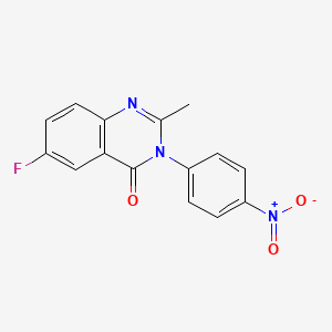 4(3H)-Quinazolinone, 6-fluoro-2-methyl-3-(4-nitrophenyl)-