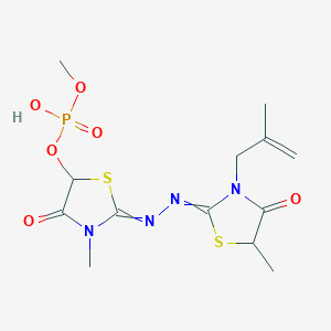 Phosphoric acid, monomethyl mono(3-methyl-2-((5-methyl-3-(2-methyl-2-propenyl)-4-oxo-2-thiazolidinylidene)hydrazono)-4-oxo-5-thiazolidinyl) ester