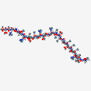 molecular formula C205H340N60O53 B15197017 H-DL-Leu-DL-Leu-Gly-DL-Asp-DL-Phe-DL-Phe-DL-Arg-DL-Lys-DL-Ser-DL-Lys-DL-Glu-DL-Lys-DL-xiIle-Gly-DL-Lys-DL-Glu-DL-Phe-DL-Lys-DL-Arg-DL-xiIle-DL-Val-DL-Gln-DL-Arg-DL-xiIle-DL-Lys-DL-Asp-DL-Phe-DL-Leu-DL-Arg-DL-Asn-DL-Leu-DL-Val-DL-Pro-DL-Arg-DL-xiThr-DL-Glu-DL-Ser-OH 